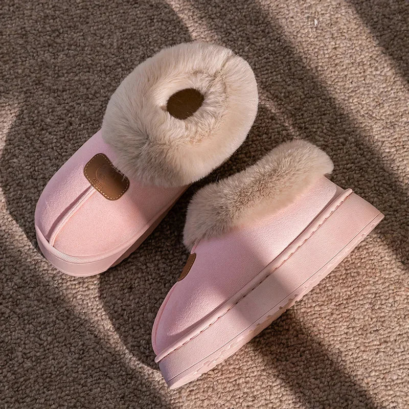 Damen Hausschuh-Stiefel Plateau Plüsch – Pantoffeln Loris – Produktansicht 6