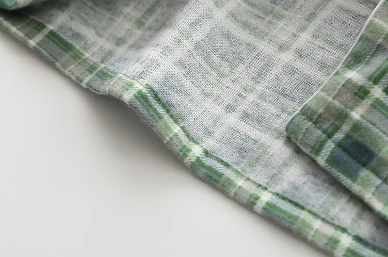 Herren Flanell Schlafanzug lang kariert – warmer Pyjama – Produktansicht 17