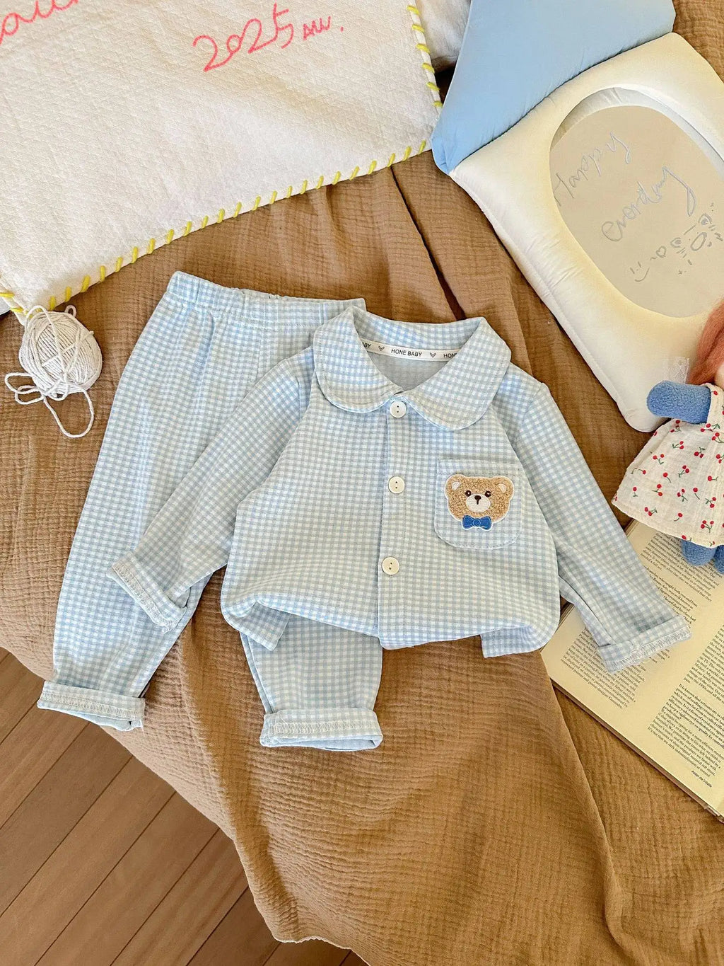 Kinder Schlafanzug lang kariert – Pyjama Set Herbst – Produktansicht 18