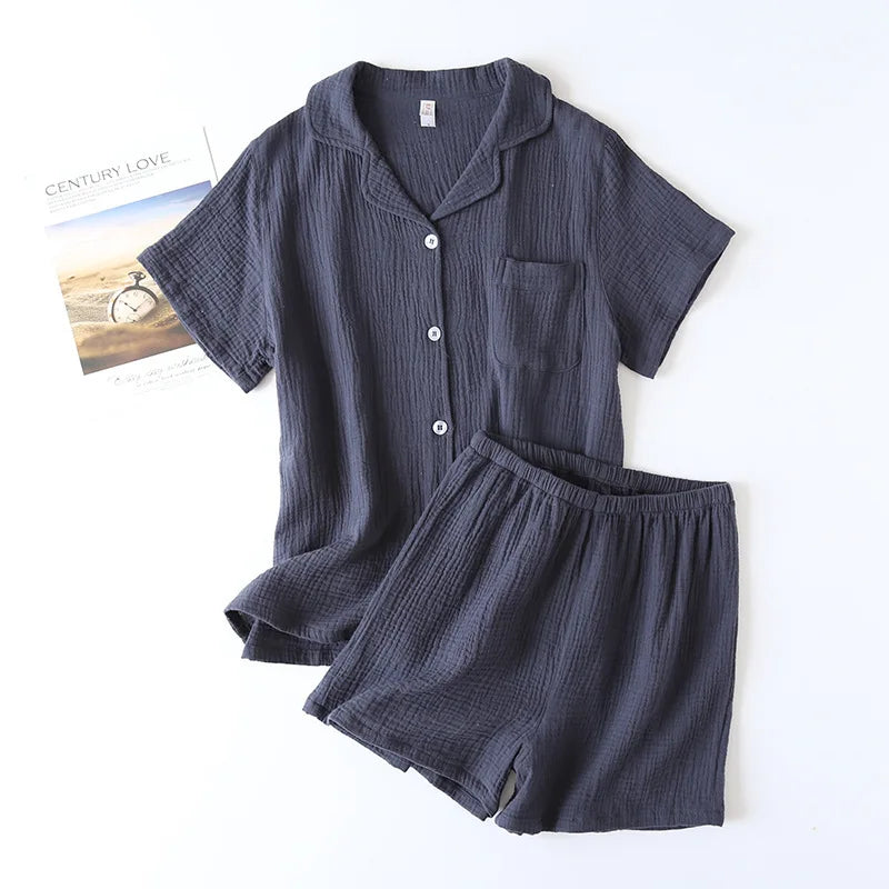Damen Schlafanzug kurz Baumwolle – Pyjama Set Sommer – Produktansicht 13