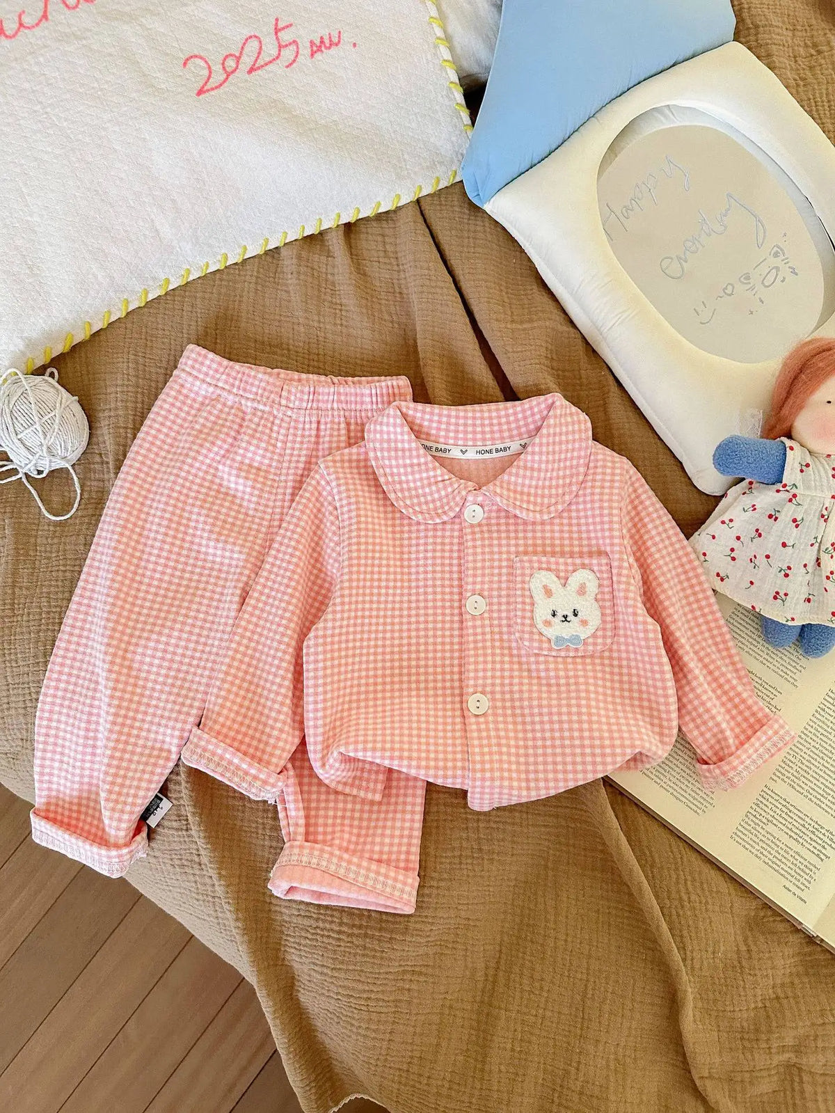 Kinder Schlafanzug lang kariert – Pyjama Set Herbst – Produktansicht 19