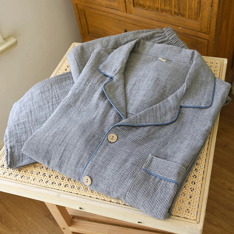 Herren Schlafanzug lang Baumwolle – Pyjama Set locker – Produktansicht 21