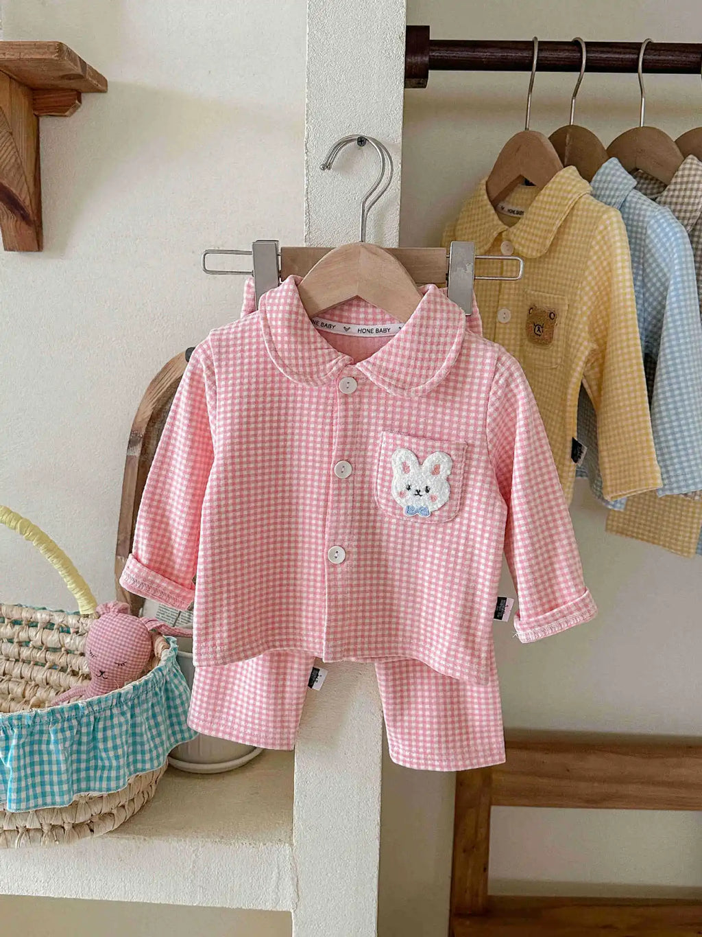 Kinder Schlafanzug lang kariert – Pyjama Set Herbst – Produktansicht 11