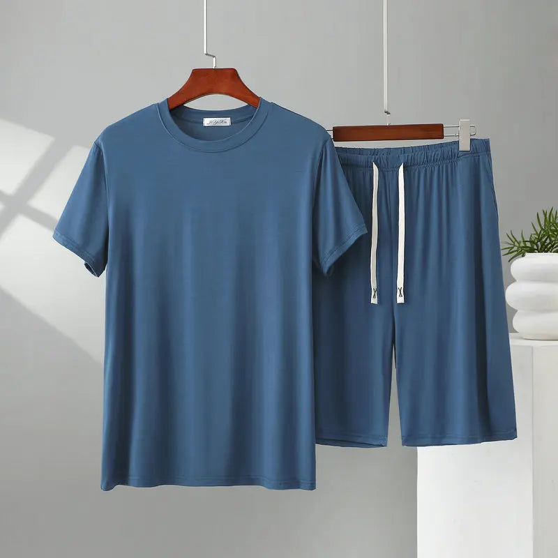 Herren Schlafanzug kurz Übergröße Viskose – Pyjama Set – Produktansicht 26