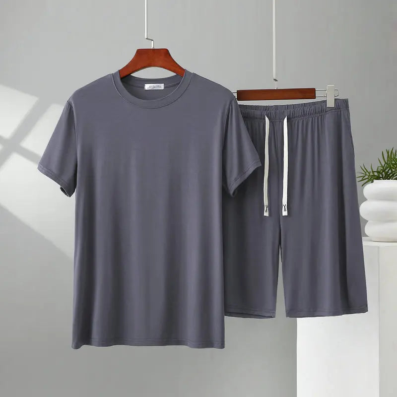 Herren Schlafanzug kurz Übergröße Viskose – Pyjama Set – Produktansicht 24