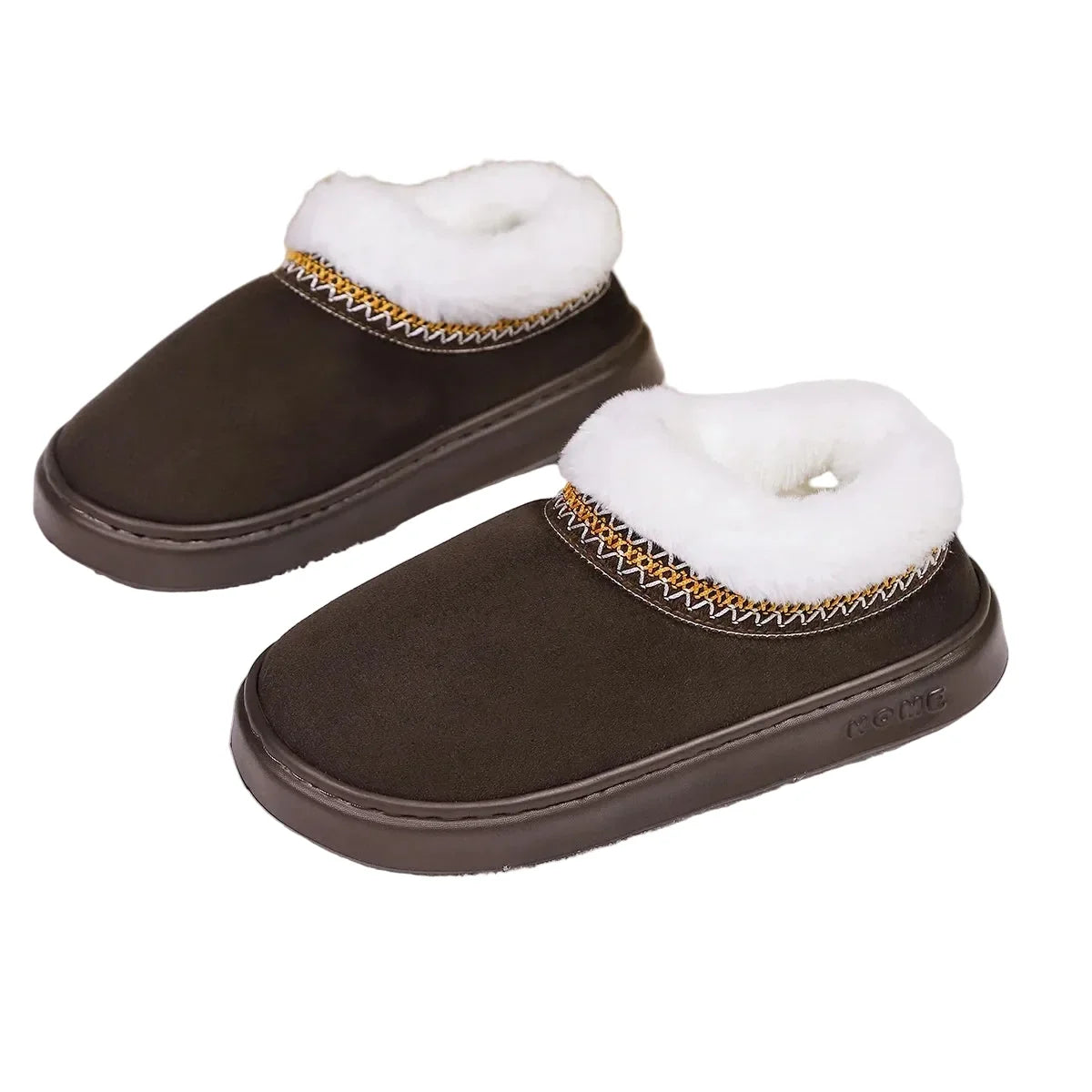 Damen Hausschuh-Stiefel Plüsch Plateau – warme Pantoffeln – Produktansicht 6