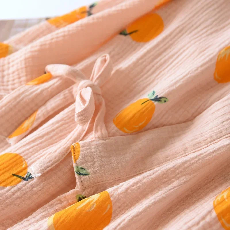 Damen Kimono Bademantel Baumwolle – leichter Morgenmantel – Produktansicht 5
