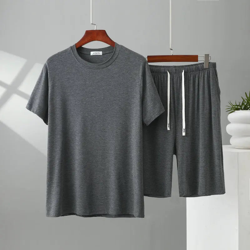 Herren Schlafanzug kurz Übergröße Viskose – Pyjama Set – Produktansicht 23