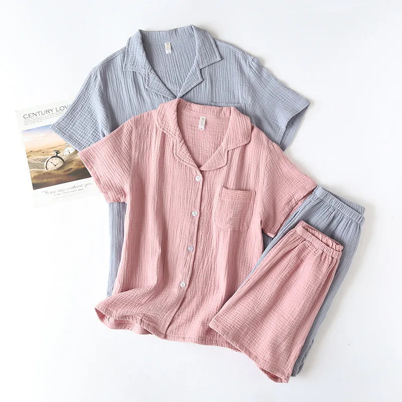Damen Schlafanzug kurz Baumwolle – Pyjama Set Sommer – Produktansicht 10