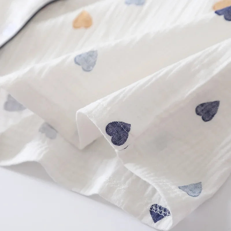 Damen Schlafanzug kurz Baumwolle Herz – Pyjama Sommer – Produktansicht 6
