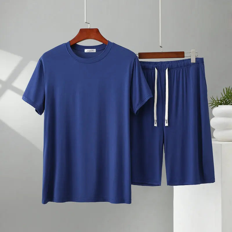 Herren Schlafanzug kurz Übergröße Viskose – Pyjama Set – Produktansicht 12
