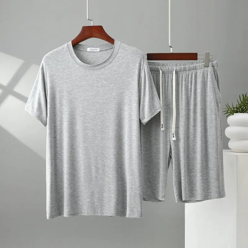 Herren Schlafanzug kurz Übergröße Viskose – Pyjama Set – Produktansicht 13