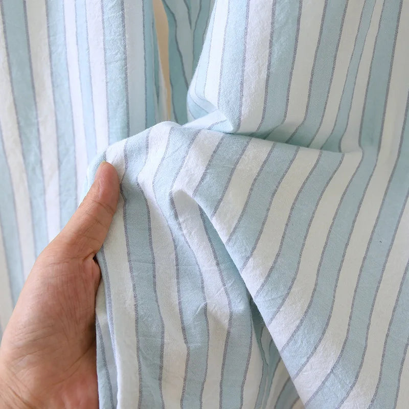 Damen Schlafanzug lang gestreift Baumwolle – Pyjama Set – Produktansicht 29