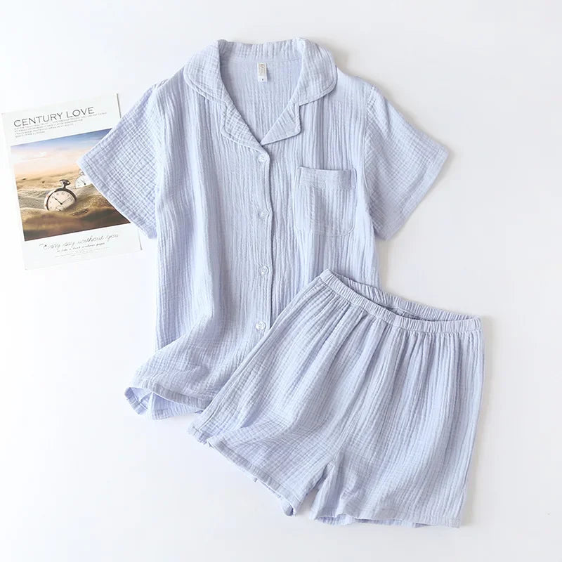 Damen Schlafanzug kurz Baumwolle – Pyjama Set Sommer – Produktansicht 48