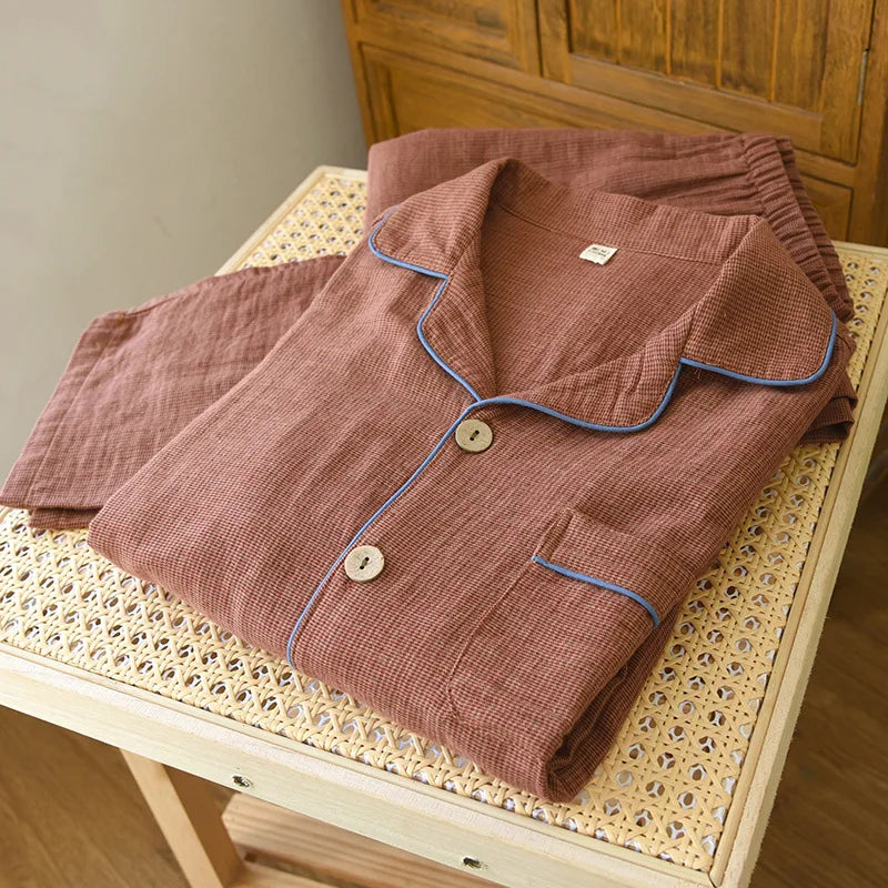 Herren Schlafanzug lang Baumwolle – Pyjama Set locker – Produktansicht 24