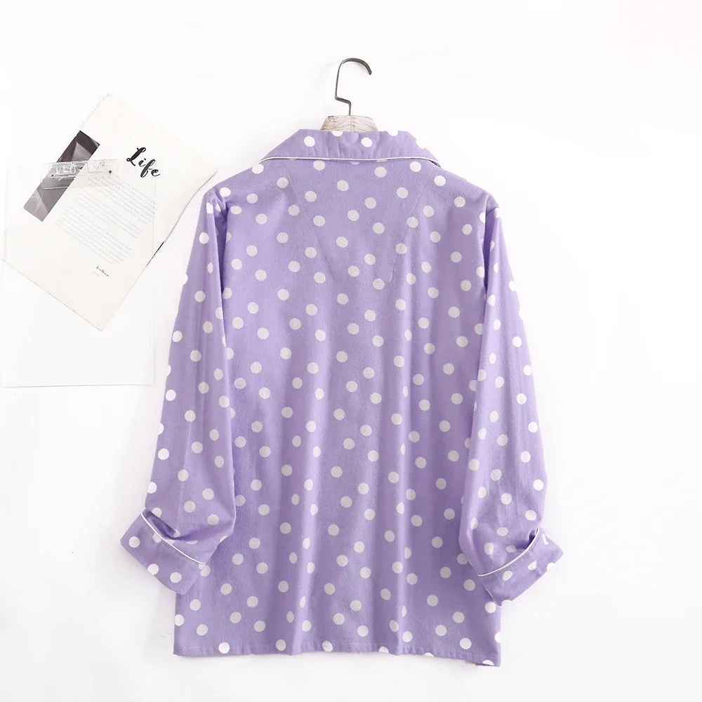 Damen Flanell Schlafanzug lang – warmer Pyjama Winter – Produktansicht 12