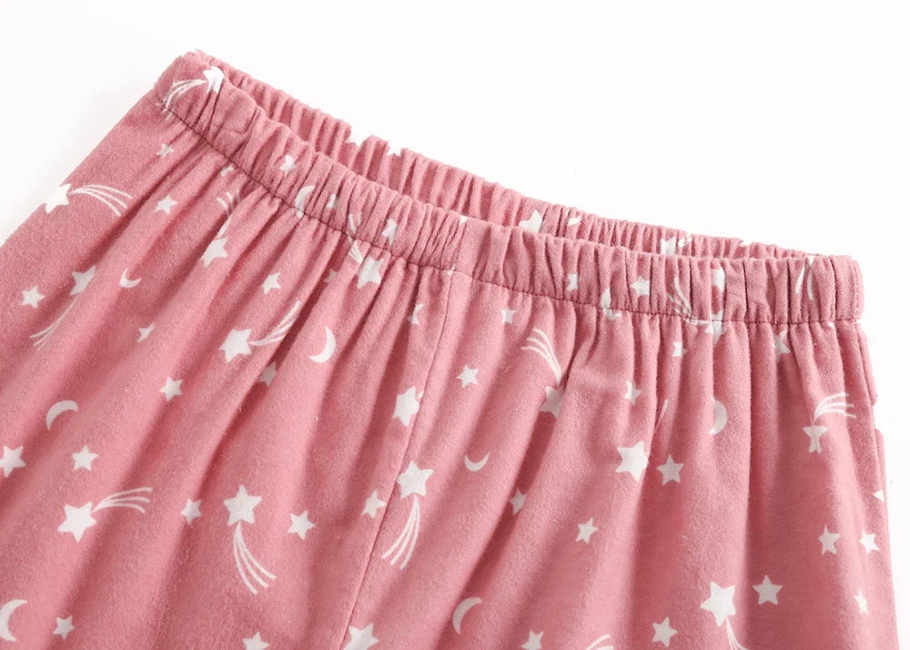 Damen Flanell Schlafanzug lang – warmer Pyjama Winter – Produktansicht 23