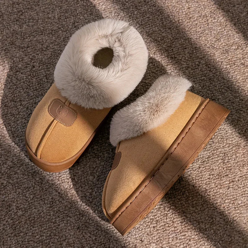 Damen Hausschuh-Stiefel Plateau Plüsch – Pantoffeln Loris – Produktansicht 5
