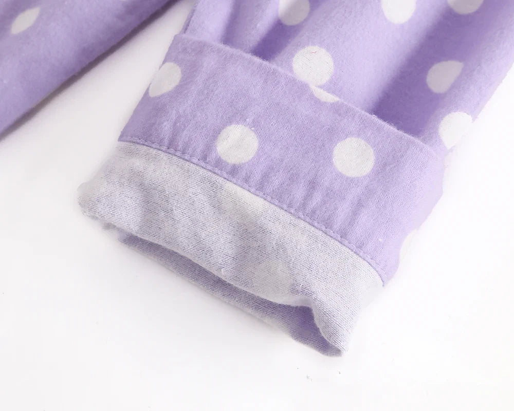 Damen Flanell Schlafanzug lang – warmer Pyjama Winter – Produktansicht 10